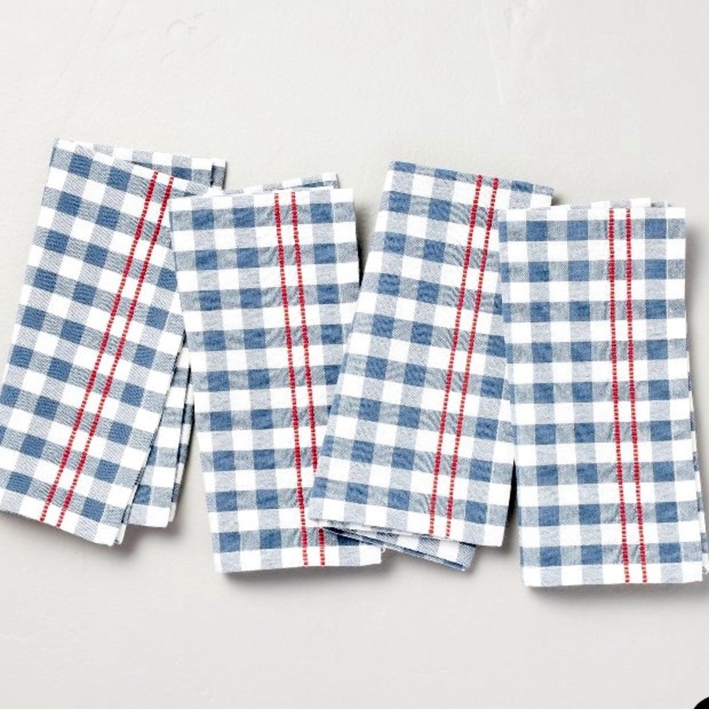 4pk Stitched Gingham Cloth Napkins - Hearth & Hand™ with Magnolia
